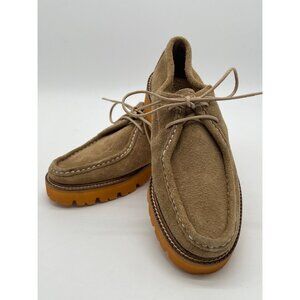 G.H. Bass Womens Size 6M Hairy Suede Lug Sole Moc Toe Shoes In Tan